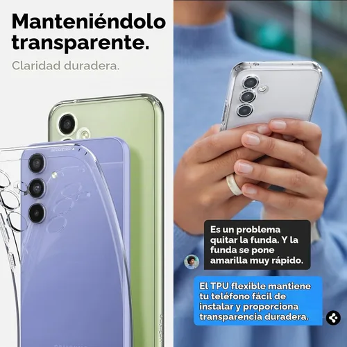 Vista 3 de Spigen Cristal líquido diseñado para Galaxy A54 5G Case (2023) - Cristal transparente