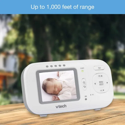 Vista 5 de VTech VM320 Monitor de bebé a todo color de video digital de 2.4 pulgadas con visión nocturna automática, blanco
