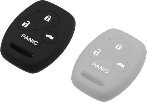 Vista 7 de Estuche protector de llave inteligente con 4 botones para Honda Accord Civic CR-V Element Pilot, de silicona, negro y azul (Paquete de 2)