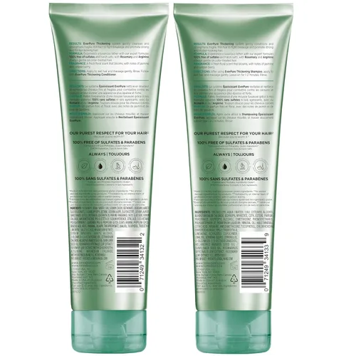 Vista 9 de L'Oreal Paris Champú y acondicionador espesante sin sulfato, espesa y fortalece el cabello fino y frágil, EverPure, 1 kit de cuidado del cabello