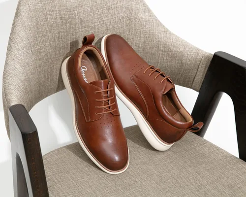 Vista 4 de Jousen Zapatos de vestir para hombre, estilo Oxford, informales, retro, clásicos, cómodos, formales, Derby, de negocios, para hombre