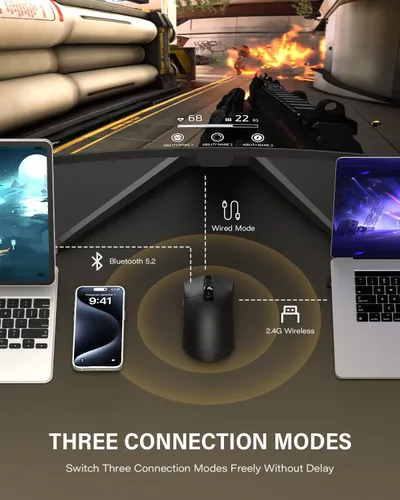 Vista 6 de Ratón inalámbrico para juegos G59, 30000 DPI, frecuencia
