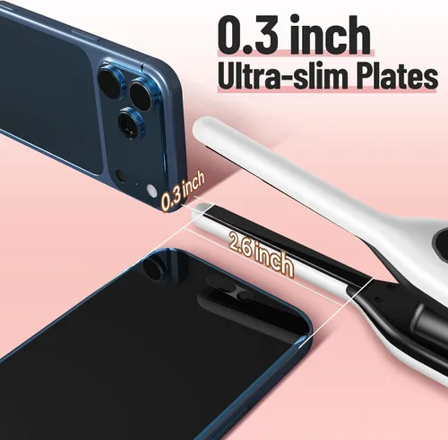 Vista 10 de SUNMAY Mini plancha de pelo inalámbrica de 0.3 pulgadas para viajes de pelo Blanco