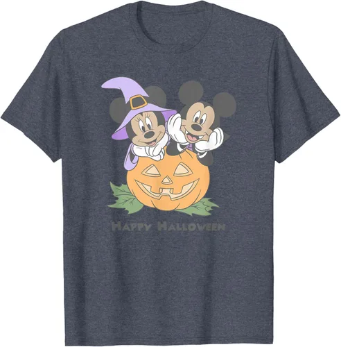 Vista 63 de Disney Mickey and Friends Halloween Pumpkin Mickey & Minnie Camiseta Blanco