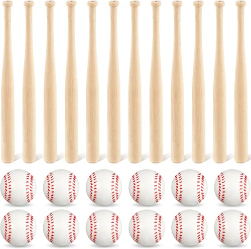 Vista 7 de Libima Small Wooden Baseball Bats with 2 Inch Foam Baseballs