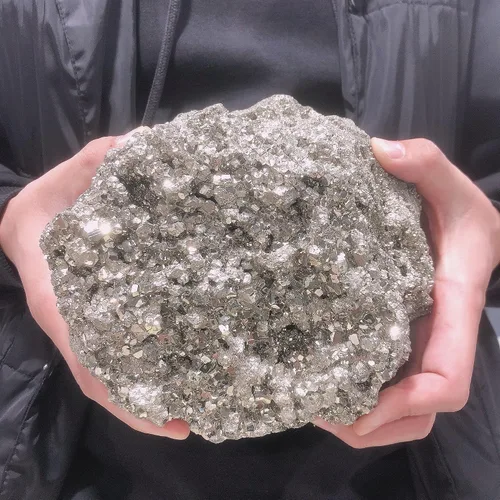 Vista 6 de Para 1 pieza de piedra de cristal de pirita natural irregular de cuarzo de larón áspero para enseñanza de espécimen de gema de pirita, piedras