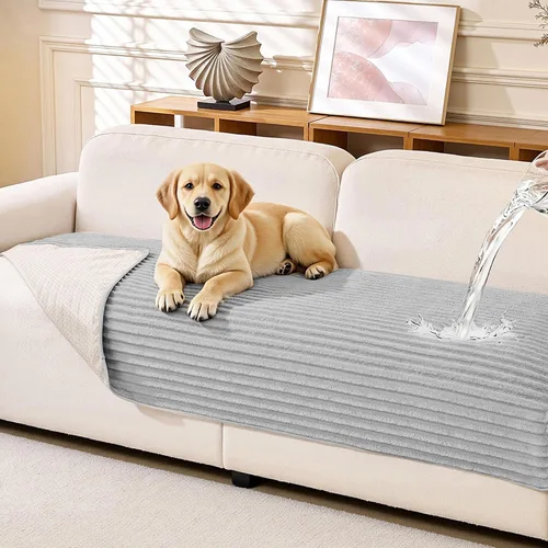 Vista 13 de MEETSKY Fundas de sofá para sofá, funda de sofá 100% impermeable para perros, fundas de sofá para mascotas, fundas de sofá suaves y antideslizantes