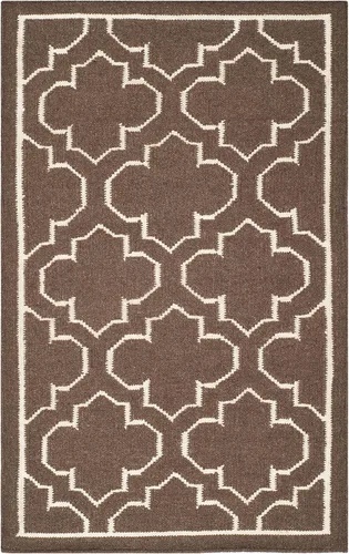 Vista 15 de SAFAVIEH Dhurries Collection DHU625A - Alfombra decorativa de lana de alta calidad hecha a mano de 2 pies 6 pulgadas x 4 pies, azul/marfil