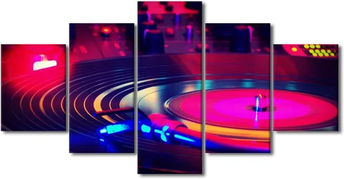Vista 70 de Lienzo decorativo para pared, diseño de DJ Music Mixes the Track HD impreso en pinturas, 5 piezas de imágenes abstractas para sala de estar, obra