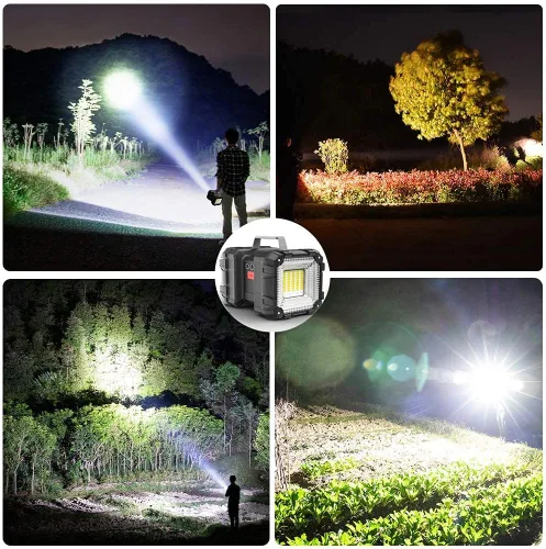 Vista 2 de SUYOOULIN Linterna recargable, linterna LED de 10000 mAh, 12000 lúmenes, 20 h, espera ultra larga, 3+4 modos de luces, linterna de campamento