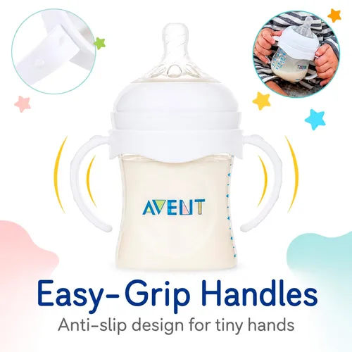Vista 7 de CHUBBIEE Asas para biberones compatibles con botellas naturales Philips Avent, empuñaduras ergonómicas antideslizantes para botellas