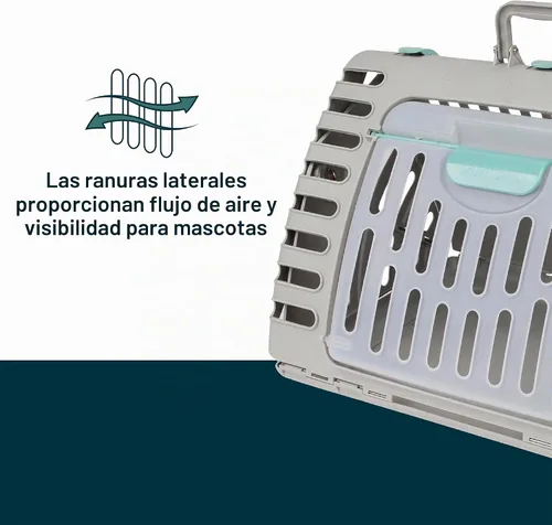 Vista 6 de SPORT PET Designs - Transportador plegable de viaje para gatos - Colección de transportador plegable de plástico con puerta frontal, cama