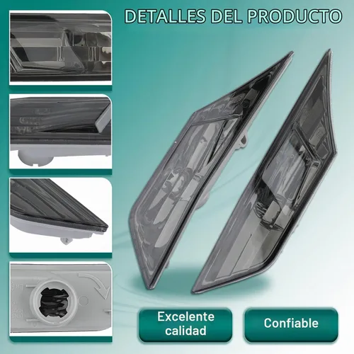 Vista 5 de AUTOKAY - Lámpara de señalización lateral con bombillas LED Compatible con Honda Civic 2016-2021-Smoke
