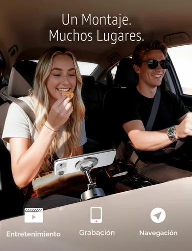 Vista 9 de LISEN Soporte de teléfono con succión para automóvil 【No deja residuos】Soporte magnético de vacío ajustable 360 para salpicadero del automóvil Gris