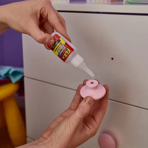 Vista 7 de Flex Super Glue Líquido, Botella de 20 Gramos, Pack de 2, Transparente, Enlace Instantáneo, Secado Rápido, Adhesivo de Cianoacrilatos, Punta