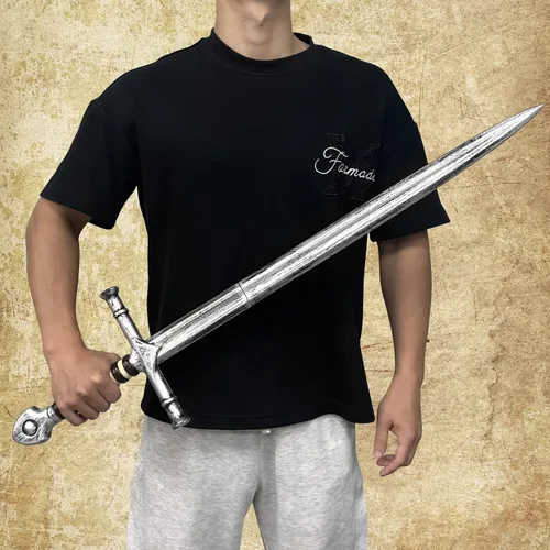 Vista 2 de quescu Espada de juguete de caballero medieval, espada de plástico de 35.6 pulgadas, accesorios de disfraz de guerrero medieval para feria