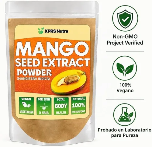 Vista 3 de XPRS Nutra Polvo de extracto de semilla de mango – Semillas de mango premium (Mangifera Indica) – Polvo de extracto silvestre fresco premium sin OMG