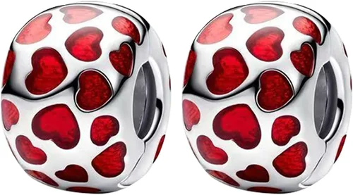 Vista 20 de Abalorios de plata de ley 925 para pulseras, dijes de amor y corazón, flor de cerezo, joyería para mujer