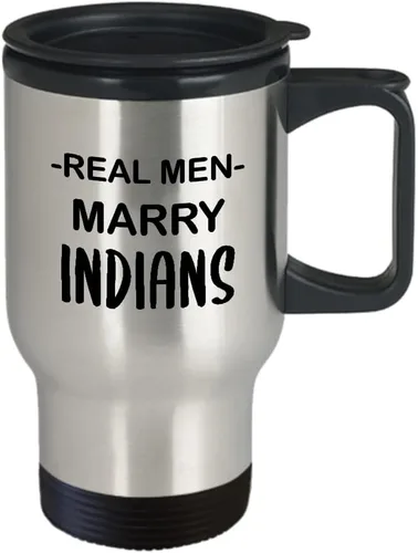 Vista 2 de Indian Travel Mug Insulated Coffee Tumbler - India Pride National Heritage Nationality Human Race Indian Roots Funny Cute Gag Gifts Idea - Real Men
