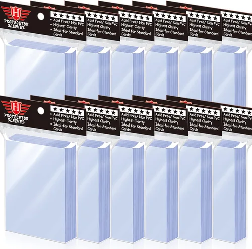 Vista 8 de 100 fundas transparentes para tarjetas intercambiables, fundas de plástico suave para tarjetas de béisbol, tarjetas deportivas, tarjetas de juego