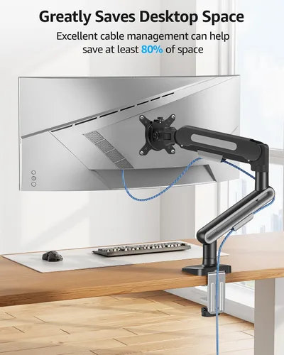 Vista 4 de MOUNTUP Soporte de escritorio para monitor individual para 4.4-26.5 libras, brazo de monitor resistente para 40 39 37 34 32 27 pulgadas, soporte