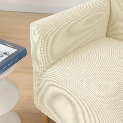Vista 5 de LiveGo - Funda elástica para sillón de mediados de siglo moderno de 1 pieza, fundas de acento de jacquard para silla con brazos, fundas impermeables