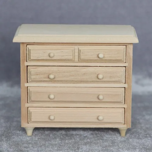 Vista 5 de AirAds Dollhouse 1:12 muebles en miniatura aparador cajón mesa madera sin terminar