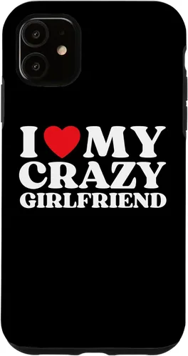 Vista 8 de Funny I Love My Crazy Girlfriend I Red Heart My Crazy GF - Carcasa para iPhone 17