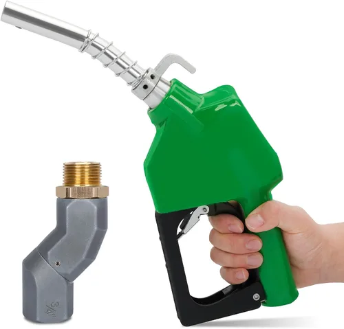 Vista 8 de Boquilla y gancho de combustible automático NPT de 1 pulgada, mango de bomba de gas diesel, 19/16 pulgadas (OD = 30mm) flujo máximo 30 GPM, boquilla