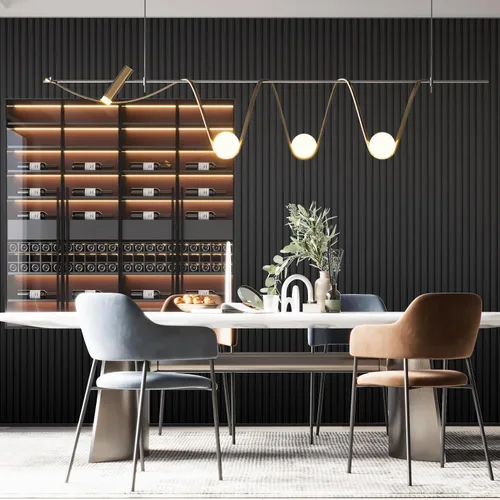 Vista 6 de Paneles de revestimiento de pared de listones de madera, paquete de 3 paneles de pared 3D de WPC insonorizados para decoración de pared