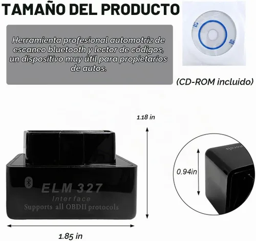 Vista 2 de KVAEY OBDII - Escáner de diagnóstico automático para automóvil, herramienta de escaneo Bluetooth automotriz ELM327 y lector de código, lector