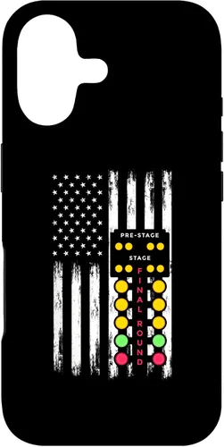 Vista 32 de American Flag Drag Strip Auto Tree Light Racecar Driver Case for iPhone 16