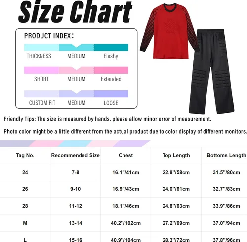 Vista 6 de TiaoBug Conjunto de camiseta y pantalones de fútbol acolchados para niños y niños, camisa de portero de manga larga, uniforme de entrenamiento