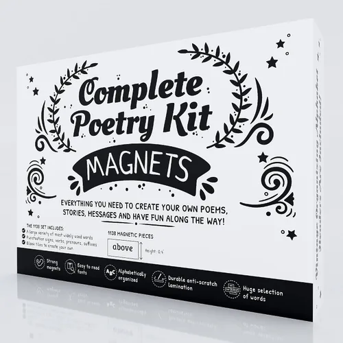 Vista 9 de Kit Completo de imanes de poesía de 1138 piezas, imán de palabras para nevera, palabras magnéticas, imanes de palabras para nevera, construcción