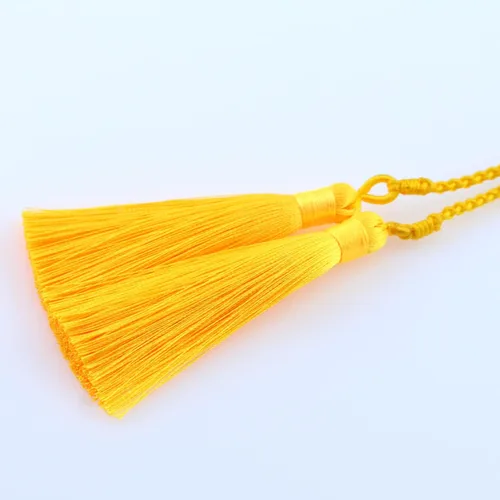 Vista 4 de Muslims Islamic Dhikr Tasbeeh Tasbih - Cuentas de oración, 33 cuentas de piedra de jade amarillo con borla