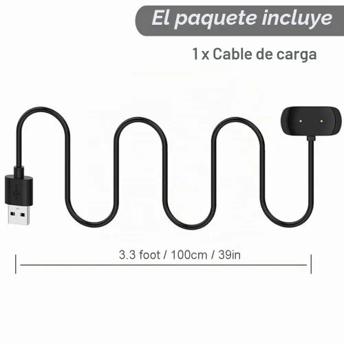Vista 3 de Cargador para Amazfit Bip 5, Bip 3 Pro, BIP U Pro, T-Rex Pro, GTS 4 Mini, GTS 2 Mini, GTS 2e, GTS 2, GTR 2e, GTR 2, GTR Mini Smart Watch - Cable