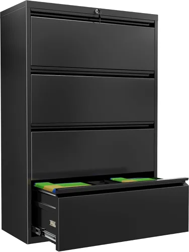 Vista 17 de INTERGREAT - Archivador de 3 cajones, gabinetes de archivo de metal con cerradura, gabinete móvil de oficina con ruedas para tamaño legal/carta