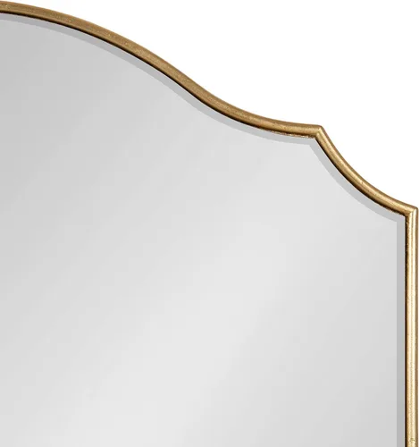 Vista 4 de Kate and Laurel Leanna Glam - Espejo de pared horizontal, 20 x 30, dorado, sofisticado espejo grande para pared