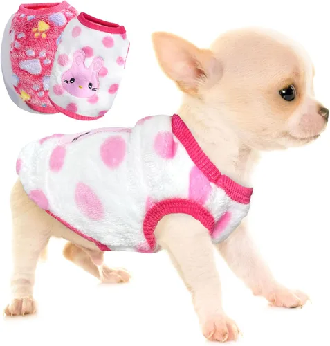 Vista 7 de 2 piezas de ropa para perros taza de té, traje navideño para perros, suéter para cachorros para perros pequeños, suéter para Chihuahua, ropa