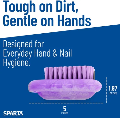 Vista 3 de SPARTA Cepillo exfoliante para uñas de grado comercial, cepillo resistente para manos y uñas con cerdas duras para jardineros, mecánicos y personal