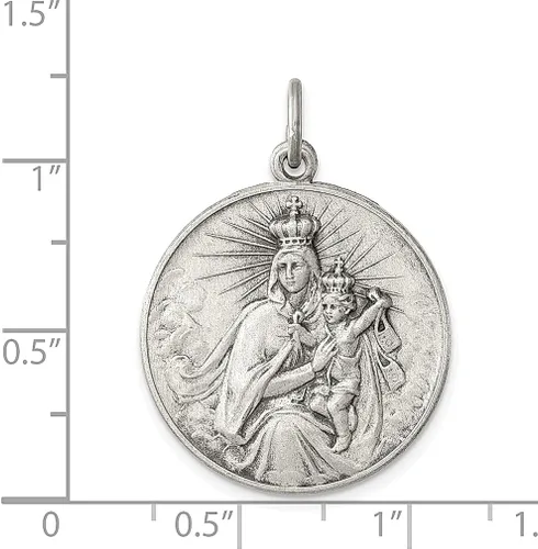 Vista 3 de Collar de plata de ley 925 con dije de medalla de Nuestra Señora del Santo Escapular joyería fina para mujer regalos para ella