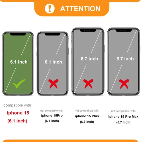 Vista 2 de Bocasal Funda tipo cartera con bandolera para iPhone 15, de cuero PU con bloqueo RFID, con cierre de cremallera, cartera tipo bolso con función