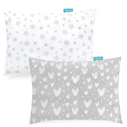 Vista 10 de Paquete de 2 fundas de almohada de algodón de jersey para niños pequeños Crema