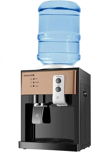 Vista 10 de Mini dispensador de enfriador de agua, dispensador de agua de carga superior para botellas de 1 a 5 galones, dispensador de agua fría/caliente de 3