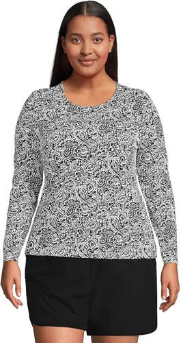 Vista 3 de Lands' End womens Modest Swim Tee Rash Guard