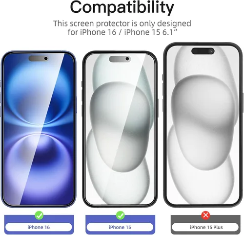 Vista 124 de NEW'C Paquete de 3 protectores de pantalla de privacidad para iPhone Air/iPhone 17 Air (6.5 pulgadas), película de vidrio templado antiespía