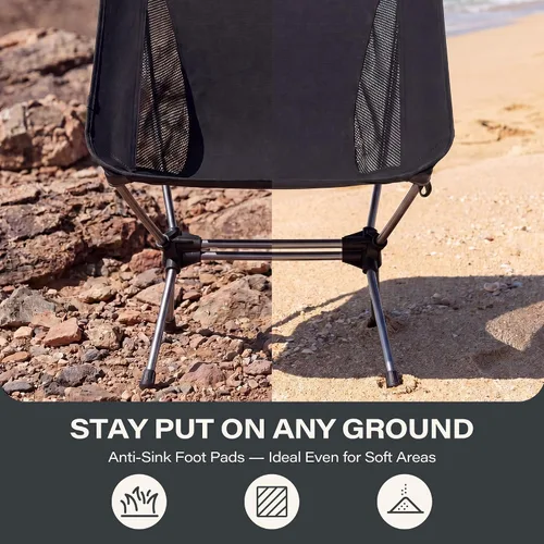 Vista 8 de LAUSAINT HOME Silla de camping, silla plegable ultraligera con capacidad de 280 libras, silla de campamento compacta portátil con marco de aluminio