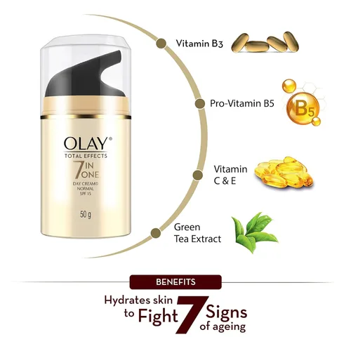 Vista 5 de Olay, Total Effects Crema de día normal 7 en 1 con SPF 15, 1.76 oz, 1.7 oz