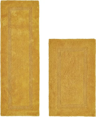 Vista 136 de Better Trends - Juego de 2 alfombras de baño 100% algodón, extra suaves, con borlas, de 17" x 24", alfombra de baño superabsorbente y reversible