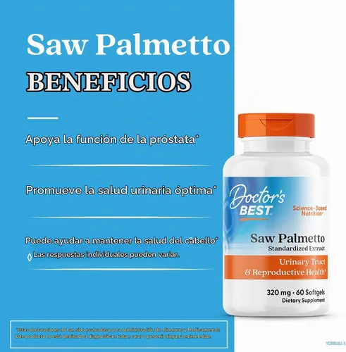 Vista 2 de Doctor's Best Best Saw Palmetto Extract (320 mg), cápsulas de cápsula blanda, 60